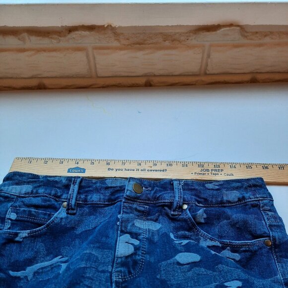 Soft Surroundings Jeans Womens Medium Blue Camo Skinny Pull On Jegging Stretch - Picture 8 of 11